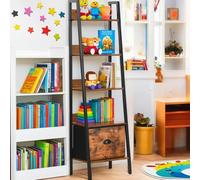 FurnitureR Étagères pour Chambres d'enfants, Étagère à 5 Niveaux avec Tiroirs en Non-Tissé pour Livres et Jouets, Présentoir et Organisateur de Livres, pour Chambre Coin Lecture, 42 x 29 x 141 cm