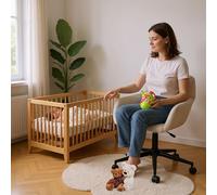 FurnitureR Fauteuil Confortable Beige, Design Moderne, matériau Chenille, Assise Confortable, Hauteur réglable, idéal pour Le Salon et Le Bureau