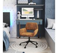 FurnitureR Fauteuil Enfant Pivotant en Tissu Suede, Assise Rembourrée, Hauteur Réglable, Style Nordique, Base à roulettes, avec Accoudoirs Bas, Idéal pour Chambre, Lecture ou Jeux