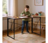 FurnitureR L100cm Tables pour Enfants, Table d'activités manuelles pour l'apprentissage et la Lecture, Desk Pliante pour Ordinateur, Cadre en MDF et Métal, Pas de Montage Nécessaire, Nnoyer