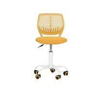 FurnitureR Lot de 1 Chaise de Bureau, pivotante, Hauteur réglable, avec Petit Trou, Dossier Design pour Chambre à Coucher, Bureau, Jaune