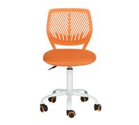 FurnitureR Lot de 1 Chaise de Bureau, pivotante, Hauteur réglable, avec Petit Trou, Dossier Design pour Chambre à Coucher, Bureau, Orange