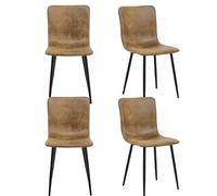 FurnitureR Lot de 4 Chaises de Salle à Manger en Simili Suede Vintage, Chaise de Salon avec Dossier et sans Accoudoirs pour Les Salles de Réception, Les Chambres, Les cafés