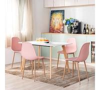 FurnitureR Lot de 4 chaises de Salle à Manger scandinave, en polypropylène, Coussins et Pieds en métal de Couleur chêne, imperméables et faciles à Nettoyer, conviennent pour Salle à Manger, Salon,