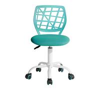FurnitureR Moderne sans Bras pour Enfants-Chaise de Bureau réglable et pivotante pour écrire à la Maison-Turquoise, Plastique Métal, 38CM x39CM x75-85CM