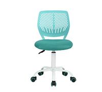 FurnitureR Moderne sans Bras pour Enfants-Chaise de Bureau réglable et pivotante pour écrire à la Maison-Turquoise, Plastique Métal, 38,5CM x40CM x75-87CM
