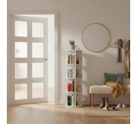 FurnitureR Organisateur de Couloir Rotatif Moderne, 40 x 40 x 128 cm, étagère Ronde Blanche à 5 Niveaux, bibliothèque Peu encombrante pour l'entrée