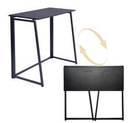 FurnitureR Petit Bureau Pliable de 80 cm, Station de Travail Informatique, économie d'espace pour la Maison, Le Bureau, la Salle d'étude, sans Assemblage, Noir