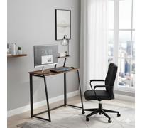 FurnitureR Poste de Travail Informatique Pliable, avec Etagère Surélevée pour Ecran, pour Bureau ou Salle D'étude, Transport et Rangement Aisés, Compact et Moderne Industriel, 80 x 40 x 74 cm
