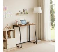 FurnitureR Poste de Travail Informatique Pliable, Facile à Transporter et à Ranger, pour Bureau ou Salle D'étude, Transport et Rangement Aisés, Compact et Moderne Industriel, Vintage, 80 x 40 x 74cm