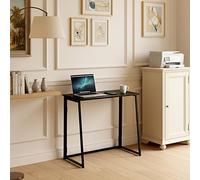 FurnitureR Poste de Travail Informatique Pliable, Facile à Transporter et à Ranger, pour Bureau ou Salle D'étude, Transport et Rangement Aisés, Compact et Moderne Industriel, Noir, 80 x 40 x 74cm