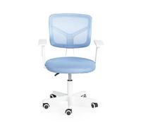 FurnitureR Sedia Scrivania Altezza Regolabile Task Chair Con Braccioli, Ergonomico Girevole Mesh Sedia per Sala Studio Home School Office, Blu