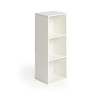 FurnitureR Table Console Blanche à 3 Niveaux, Meuble Entrée Moderne, 3 Tiroirs Étagère de Rangement Haute, Polyvalente Salon, Design Moderne, 29 x 24 x 80cm