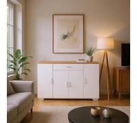 FurnitureR Table Console Blanche, Design Moderne, matériau MDF, Rangement Pratique, Dimensions compactes, ajout élégant à la Maison ou au Bureau