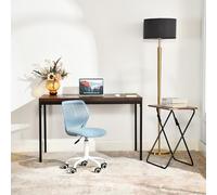 FurnitureR Table d'appoint pour Enfant - 120 x 70 cm - Table de Jeu avec Coins arrondis - MDF et métal - Marron foncé