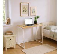 FurnitureR Table Pliable à Dessin/Bureau, Plateau Bois et Cadre Métal, Facile à Ranger et à Transporter, Parfaite pour Artistes, Etudiants Créatifs, Oak, 80 x 40 x 74 cm