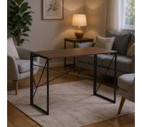 FurnitureR Table Pliante pour le Salon, Table de rangement polyvalente pour le salon, efficace de la table pliante dans un petit espace, Cadre en MDF et Métal, pas de Montage Nécessaire,L-100cm,Nnoyer