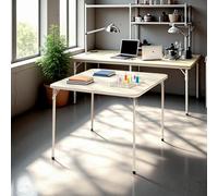 FurnitureR Tables de Bureau pour Domicile, Design Moderne et Compact, Plateau en Bois et Chaises Pliantes, pour Maison et Bureau, 86 x 86 x 71cm