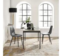 FurnitureR Tables de Conférence Rectangulaires en Grise, pour 4 à 6 Personnes, Plateau en Bois Epais avec Structure Métallique, pour Formations, Réunions, Conférences, 150x75x75cm