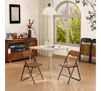 FurnitureR Tables de Salle à Manger, Table Rectangulaire Pliable, Design Moderne Confortables, Matériau Métallique Durable, Idéal pour Petits Espaces, Installation Facile, 86 x 86 x 71cm