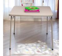 FurnitureR Tables Square Oak pour Enfants, Structure Métallique Robuste et MDF Plateau Rembourré en Cuir Synthétique, Pliable et Portable pour Chambre Lire, Ecrire, Dessiner, 86 x 86 cm