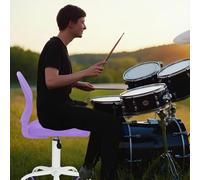 FurnitureR Tabouret de Batterie Rotatif réglable en Hauteur à 360 ° - Siège en Tissu PP - Dossier en polypropylène - 130 kg - roulettes SGS