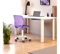 FurnitureR Tabouret de Bureau réglable en Hauteur - Pivotant à 360 ° - Housse en Tissu SGS - Charge maximale : 130 kg - roulettes en polyuréthane - Blanc