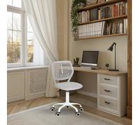 FurnitureR Teenage Office Chair, Height Adjustable Armless Task Seat, Colourful Study Chair for Home and Office, Computer Seat, Ergonomic & Swivel, 40.5 x 44 x 87cm, Morandi Grey