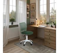 FurnitureR Teenage Office Chair, Height Adjustable Armless Task Seat, Colourful Study Chair for Home and Office, Computer Seat, Ergonomic & Swivel, 40.5 x 44 x 87cm, Deep Green