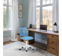 FurnitureR Teenage Office Chair, Height Adjustable Armless Task Seat, Colourful Study Chair for Home and Office, Computer Seat, Ergonomic & Swivel, 40.5 x 44 x 87cm, Blue