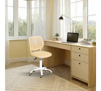 FurnitureR Teenage Office Chair, Height Adjustable Armless Task Seat, Colourful Study Chair for Home and Office, Ergonomic & Swivel, 40.5 x 44 x 87cm, Morandi Yellow