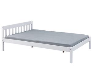 Furnitures Trends Lit double blanc en bois massif 140 x 200 cm - Vilmar - 29040020