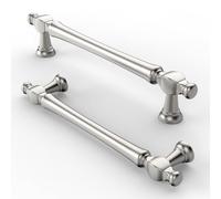 FURNIWARE 10 pièces Poignee de Meuble Cuisine Nickel Brossé pas de trou de 128 mm, Poignées de Placard Poignées de Cuisine Poignées de Tiroir de Meubles, pour Bureaux, Placard, Tiroirs, Armoires