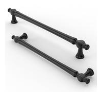 FURNIWARE 10 pièces Poignee de Meuble Cuisine Noir Mat pas de trou de 192 mm, Poignées de Placard Poignées de Cuisine Poignées de Tiroir de Meubles, pour Bureaux, Placard, Tiroirs, Armoires
