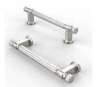 FURNIWARE 10 pièces Poignee de Meuble Cuisine pas de trou de 96 mm, Nickel Brossé Poignées de Placard Poignées de Cuisine Poignées de Tiroir de Meubles, pour Bureaux, Tiroirs, Armoires, Placard