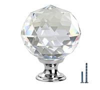FURNIWARE 12 pièces Boutons de tiroir en cristal, poignée de bouton de meuble en cristal de 40 mm poignées de garde-robe modernes pour boutons