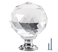 FURNIWARE 12 pièces boutons de tiroir en cristal, poignée de bouton de meuble en cristal de 40 mm poignées de garde-robe modernes pour boutons de tiroir d'armoire transparents
