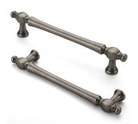 FURNIWARE Lot de 10 poignées de meuble antiquités en nickel - Espacement des trous de perçage de 128 mm - Poignées de tiroir pour portes de cuisine et commodes