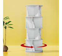 Furniwell Bibliothèque rotative à 4 niveaux, affichage à 360 °, empilable, tour de livre avec hochet, étagère d'angle debout au sol pour salon, salle d'étude (50,8 x 50,8 x 129,5 cm (l x P x H)