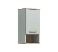 furnling Armoire suspendue Stara, vert clair, largeur 34 cm | 1 compartiment ouvert, 1 porte, 2 compartiments, étagère réglable, façade en MDF facile d'entretien