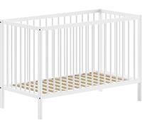 FURNLUX Baby Cot Dino Blanc 60x120cm / Couleur principale : Blanc / Dimensions : 66 x 125 x 85 cm