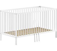 FURNLUX Baby Cot Dino Blanc 70x140cm / Couleur principale : Blanc / Dimensions : 76 x 144 x 85 cm