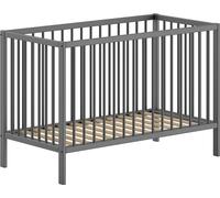 FURNLUX Baby Cot Dino Gris 60x120cm / Couleur principale : Gris / Dimensions : 66 x 125 x 85 cm