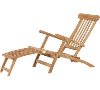 FURNLUX Bain de soleil d'extérieur Kenia Teak 60cm / Couleur principale : brun / Dimensions : 60 x 150 x 95 cm