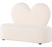 FURNLUX Canapé de chambre d'enfant Beige Et Noir 99cm / Couleur principale : Beige / Dimensions : 99 x 36 x 65 cm