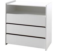 FURNLUX Commode à tiroirs Kiddy Blanc 90cm / Couleur principale : Blanc / Dimensions : 90 x 47 x 92 cm