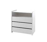 FURNLUX Commode KIDDY - Blanche - 90 x 47 x 92 cm - 38 kg - Design moderne - Montage nécessaire - Rectangulaire - Avec instructions de montage (français non garanti) - MDF et pin