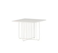 FURNLUX Dayton Table basse 60 x 60 x 45 cm Blanc Plateau en MDF Structure en acier Design moderne Forme carrée 8 kg