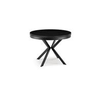 FURNLUX Edder Table de salle à manger, design industriel, 120 x 196 x 76 cm, noir, panneau MDF avec revêtement en mélamine, cadre en acier