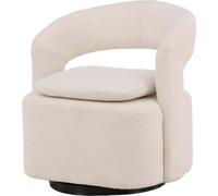 FURNLUX Fauteuil Laurier Beige Et Noir 69cm / Couleur principale : Beige / Dimensions : 69 x 72 x 75 cm